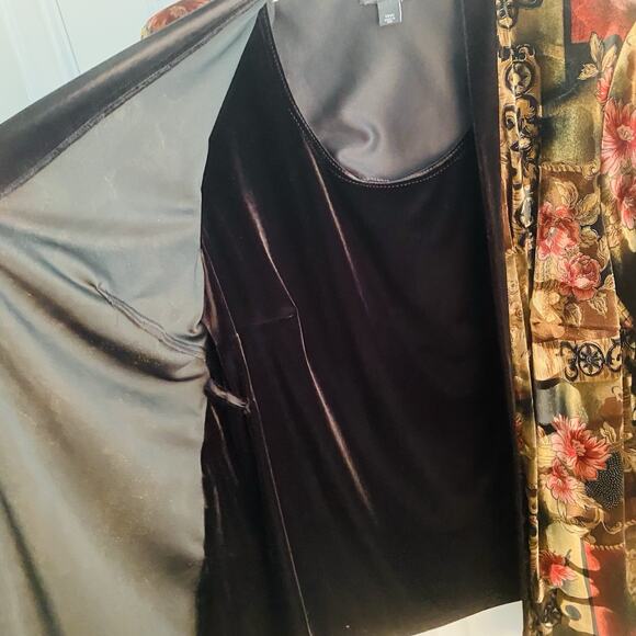 Whimsigoth Witchy Velvet Floral Tunic Top 16W With Kimono Jacket All In One - Picture 2 of 5